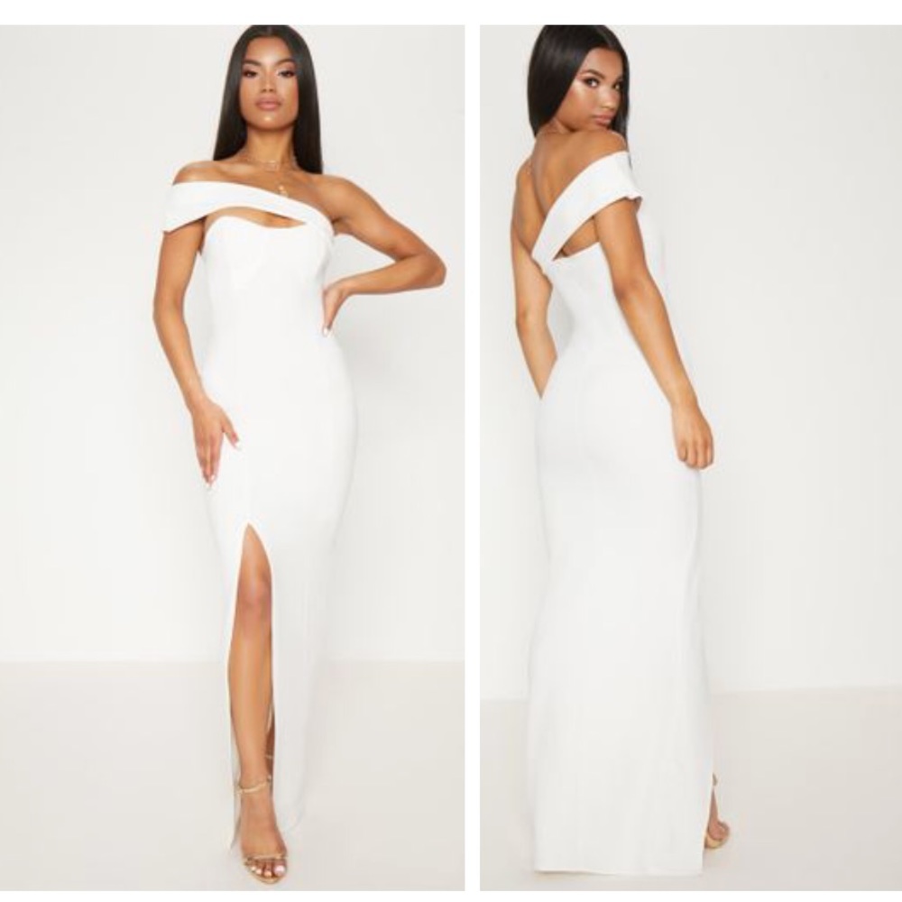 White Cross Strap Detail Maxi Dress